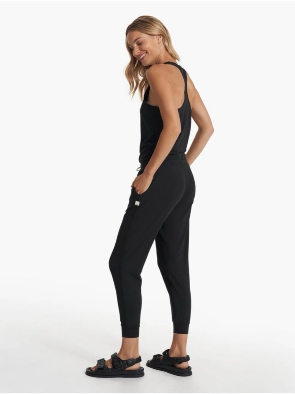 Vuori Black Drawstring Jogger Jumpsuit - Picture 4 of 6